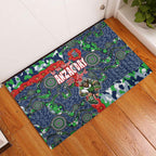 Canberra Raiders ANZAC Rubber Doormat Indigenous Wave Pattern Poppy Remembrance Viking Warrior