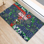 Canberra Raiders ANZAC Rubber Doormat Indigenous Wave Pattern Poppy Remembrance Viking Warrior