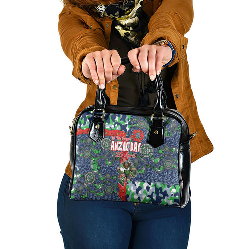 Canberra Raiders ANZAC Shoulder Handbag Indigenous Wave Pattern Poppy Remembrance Viking Warrior