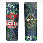 Canberra Raiders ANZAC Skinny Tumbler Indigenous Wave Pattern Poppy Remembrance Viking Warrior