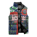 Canberra Raiders ANZAC Sleeveless Puffer Jacket Indigenous Wave Pattern Poppy Remembrance Viking Warrior