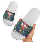 Canberra Raiders ANZAC Slide Sandals Indigenous Wave Pattern Poppy Remembrance Viking Warrior