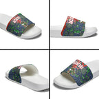Canberra Raiders ANZAC Slide Sandals Indigenous Wave Pattern Poppy Remembrance Viking Warrior