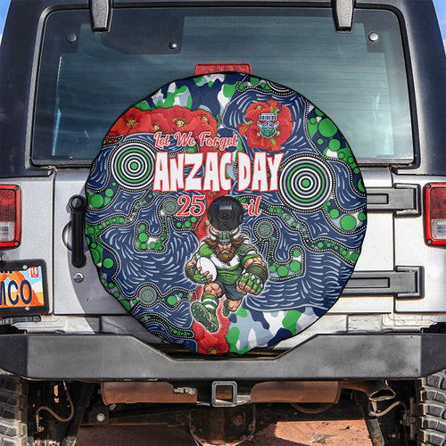 Canberra Raiders ANZAC Spare Tire Cover Indigenous Wave Pattern Poppy Remembrance Viking Warrior