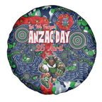 Canberra Raiders ANZAC Spare Tire Cover Indigenous Wave Pattern Poppy Remembrance Viking Warrior