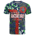 Canberra Raiders ANZAC T Shirt Indigenous Wave Pattern Poppy Remembrance Viking Warrior