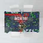 Canberra Raiders ANZAC Tablecloth Indigenous Wave Pattern Poppy Remembrance Viking Warrior