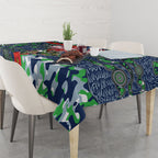 Canberra Raiders ANZAC Tablecloth Indigenous Wave Pattern Poppy Remembrance Viking Warrior