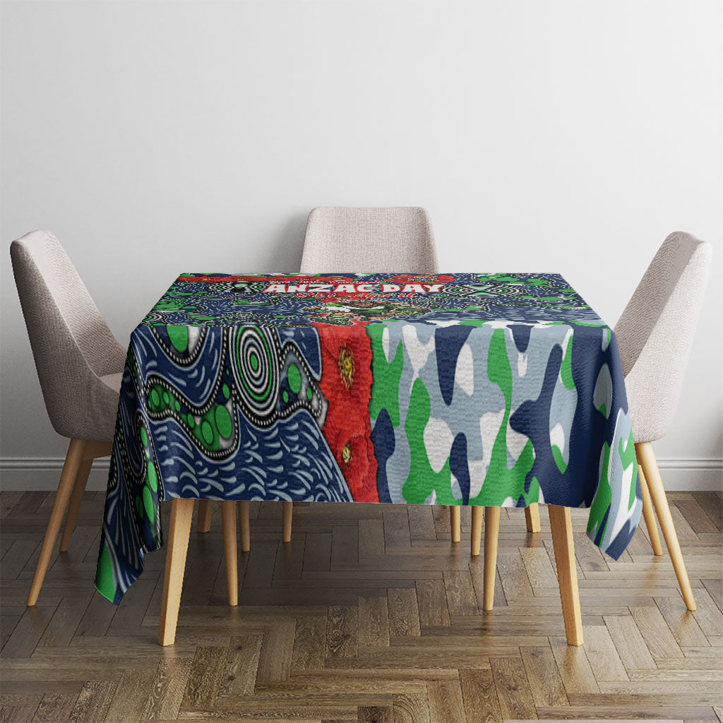 Canberra Raiders ANZAC Tablecloth Indigenous Wave Pattern Poppy Remembrance Viking Warrior