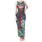 Canberra Raiders ANZAC Tank Maxi Dress Indigenous Wave Pattern Poppy Remembrance Viking Warrior
