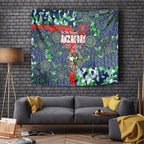 Canberra Raiders ANZAC Tapestry Indigenous Wave Pattern Poppy Remembrance Viking Warrior