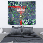 Canberra Raiders ANZAC Tapestry Indigenous Wave Pattern Poppy Remembrance Viking Warrior