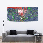 Canberra Raiders ANZAC Tapestry Indigenous Wave Pattern Poppy Remembrance Viking Warrior