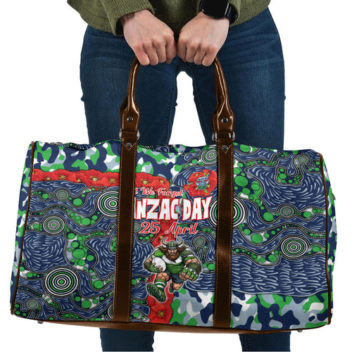 Canberra Raiders ANZAC Travel Bag Indigenous Wave Pattern Poppy Remembrance Viking Warrior