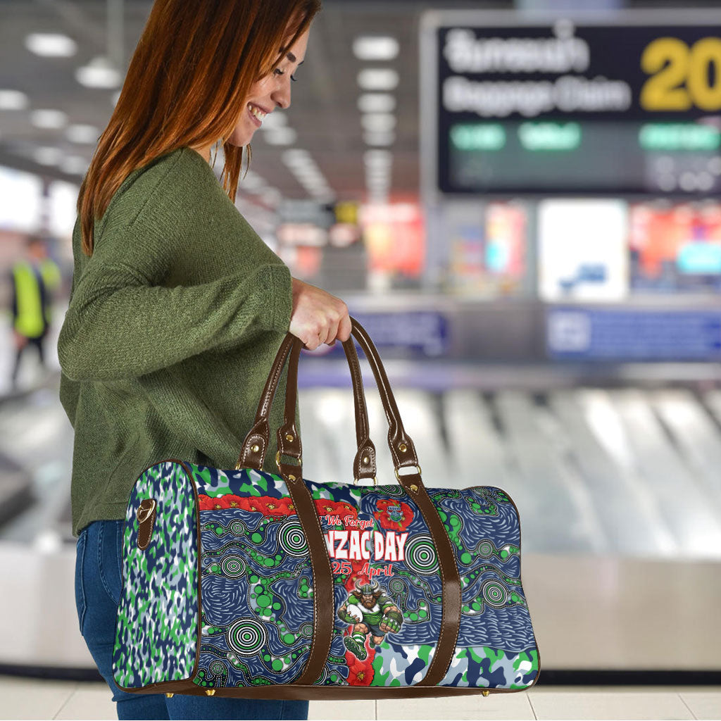 Canberra Raiders ANZAC Travel Bag Indigenous Wave Pattern Poppy Remembrance Viking Warrior