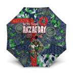 Canberra Raiders ANZAC Umbrella Indigenous Wave Pattern Poppy Remembrance Viking Warrior