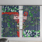 Canberra Raiders ANZAC Window Curtain Indigenous Wave Pattern Poppy Remembrance Viking Warrior