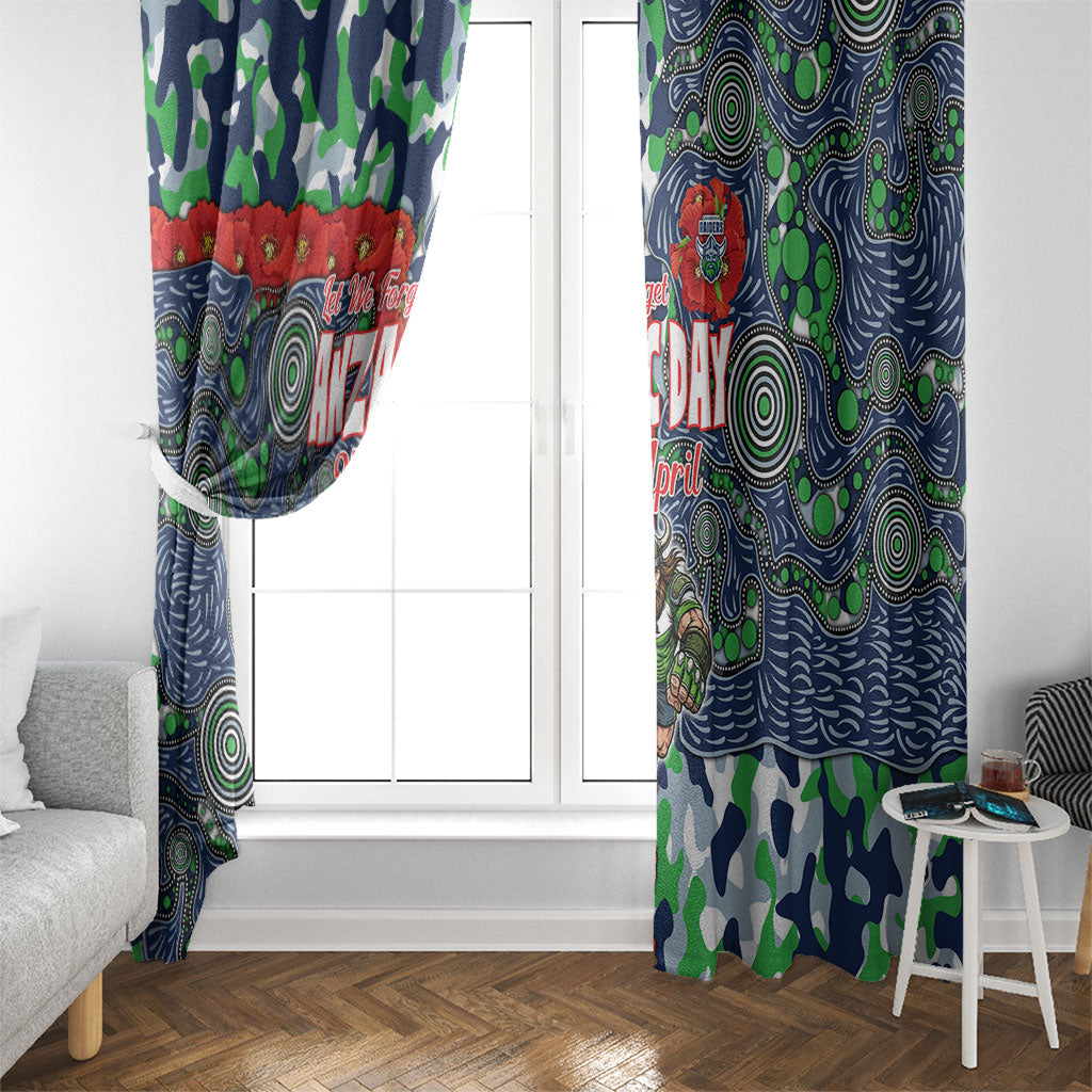 Canberra Raiders ANZAC Window Curtain Indigenous Wave Pattern Poppy Remembrance Viking Warrior