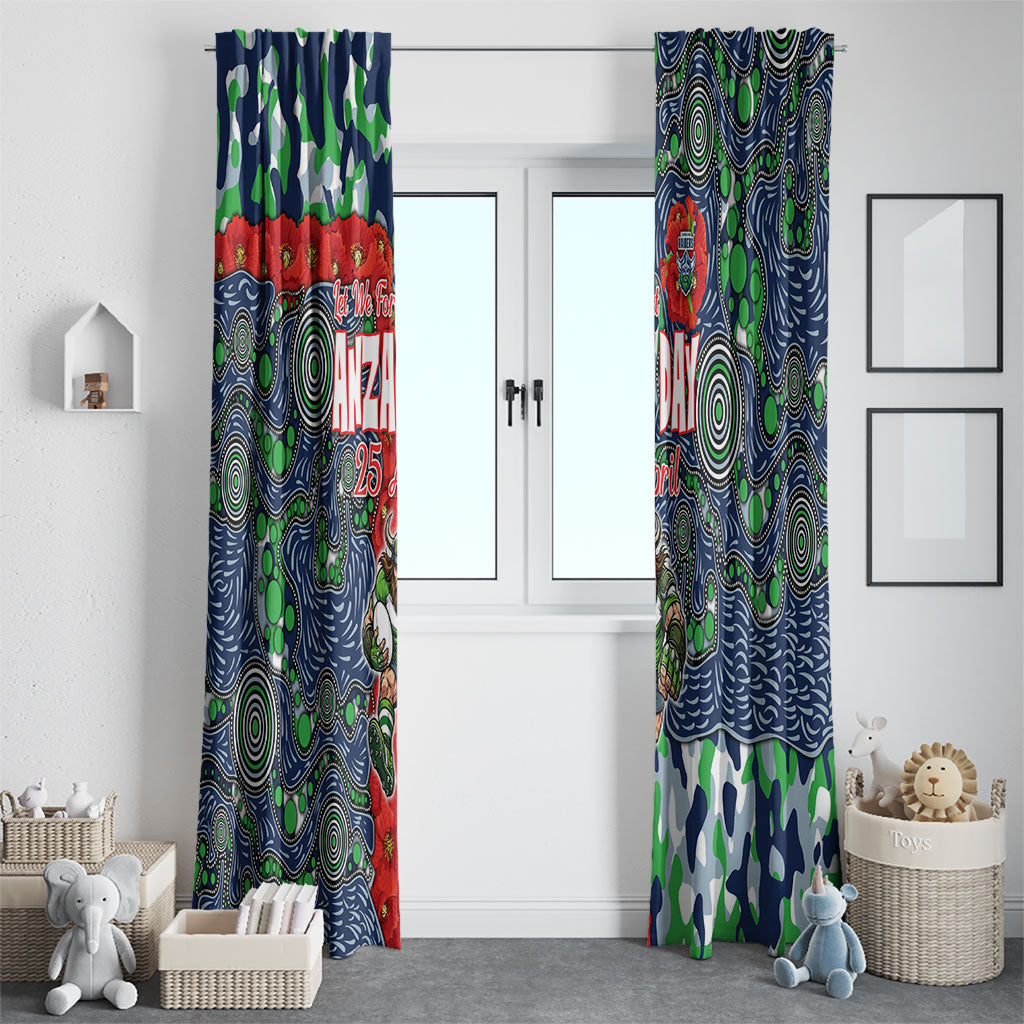 Canberra Raiders ANZAC Window Curtain Indigenous Wave Pattern Poppy Remembrance Viking Warrior