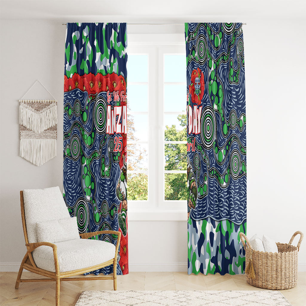 Canberra Raiders ANZAC Window Curtain Indigenous Wave Pattern Poppy Remembrance Viking Warrior