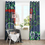 Canberra Raiders ANZAC Window Curtain Indigenous Wave Pattern Poppy Remembrance Viking Warrior