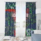 Canberra Raiders ANZAC Window Curtain Indigenous Wave Pattern Poppy Remembrance Viking Warrior