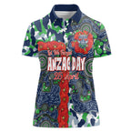 Canberra Raiders ANZAC Women Polo Shirt Indigenous Wave Pattern Poppy Remembrance Viking Warrior