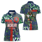 Canberra Raiders ANZAC Women Polo Shirt Indigenous Wave Pattern Poppy Remembrance Viking Warrior