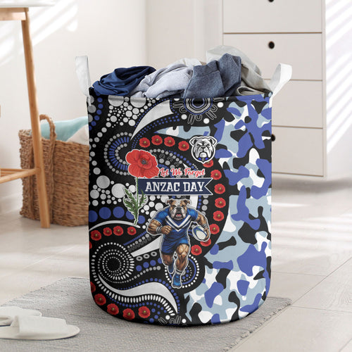 Canterbury Bulldogs ANZAC Day Laundry Basket Aboriginal Dot Poppy Remembrance Bulldog