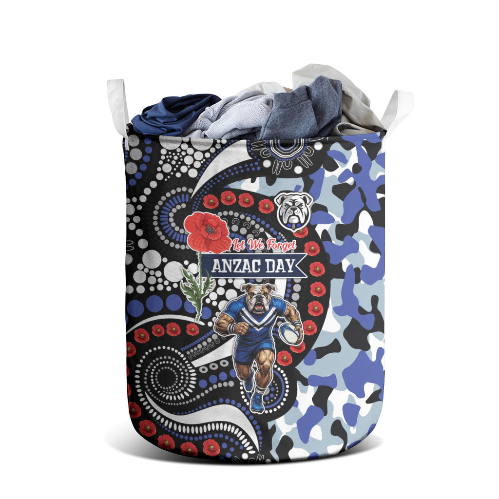 Canterbury Bulldogs ANZAC Day Laundry Basket Aboriginal Dot Poppy Remembrance Bulldog