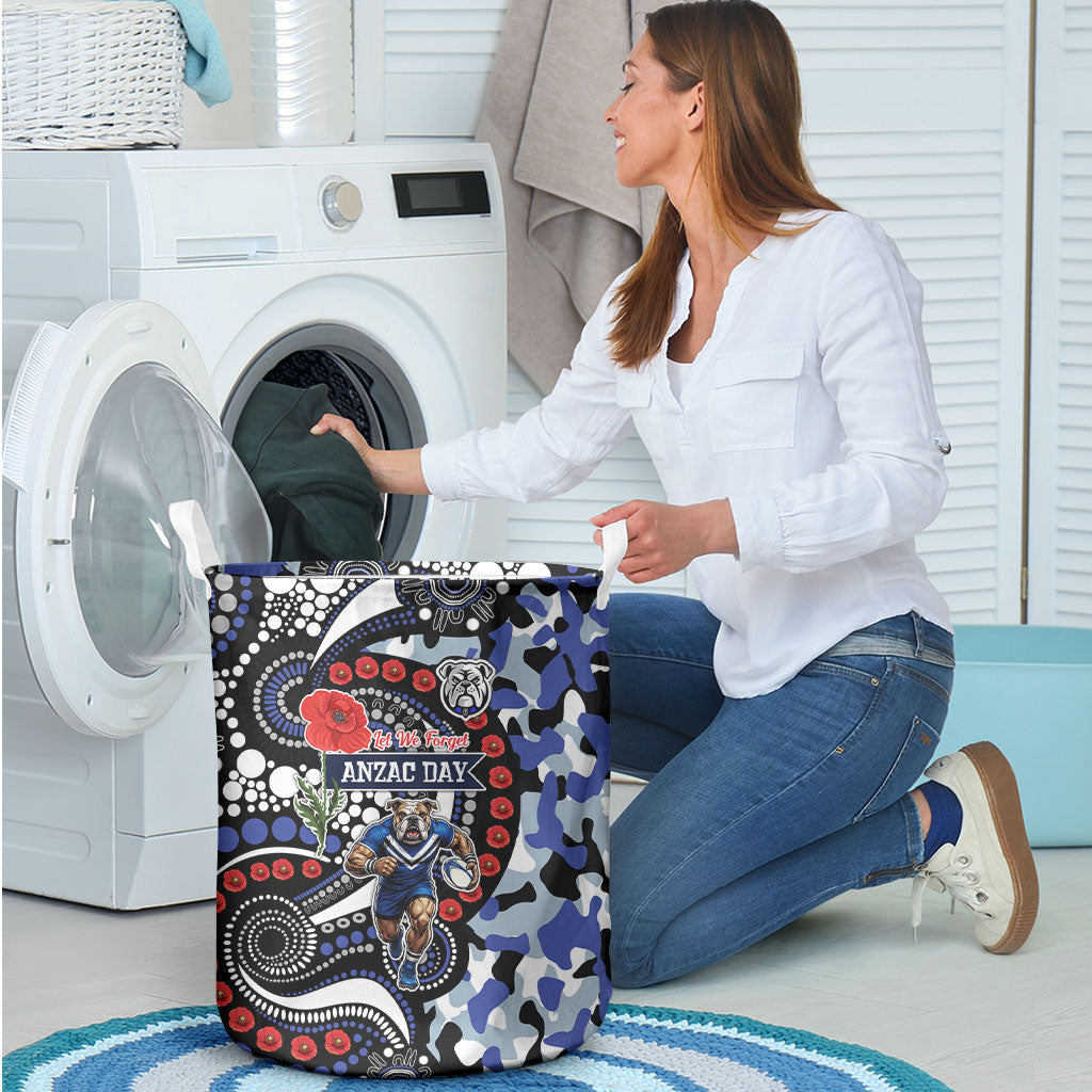 Canterbury Bulldogs ANZAC Day Laundry Basket Aboriginal Dot Poppy Remembrance Bulldog