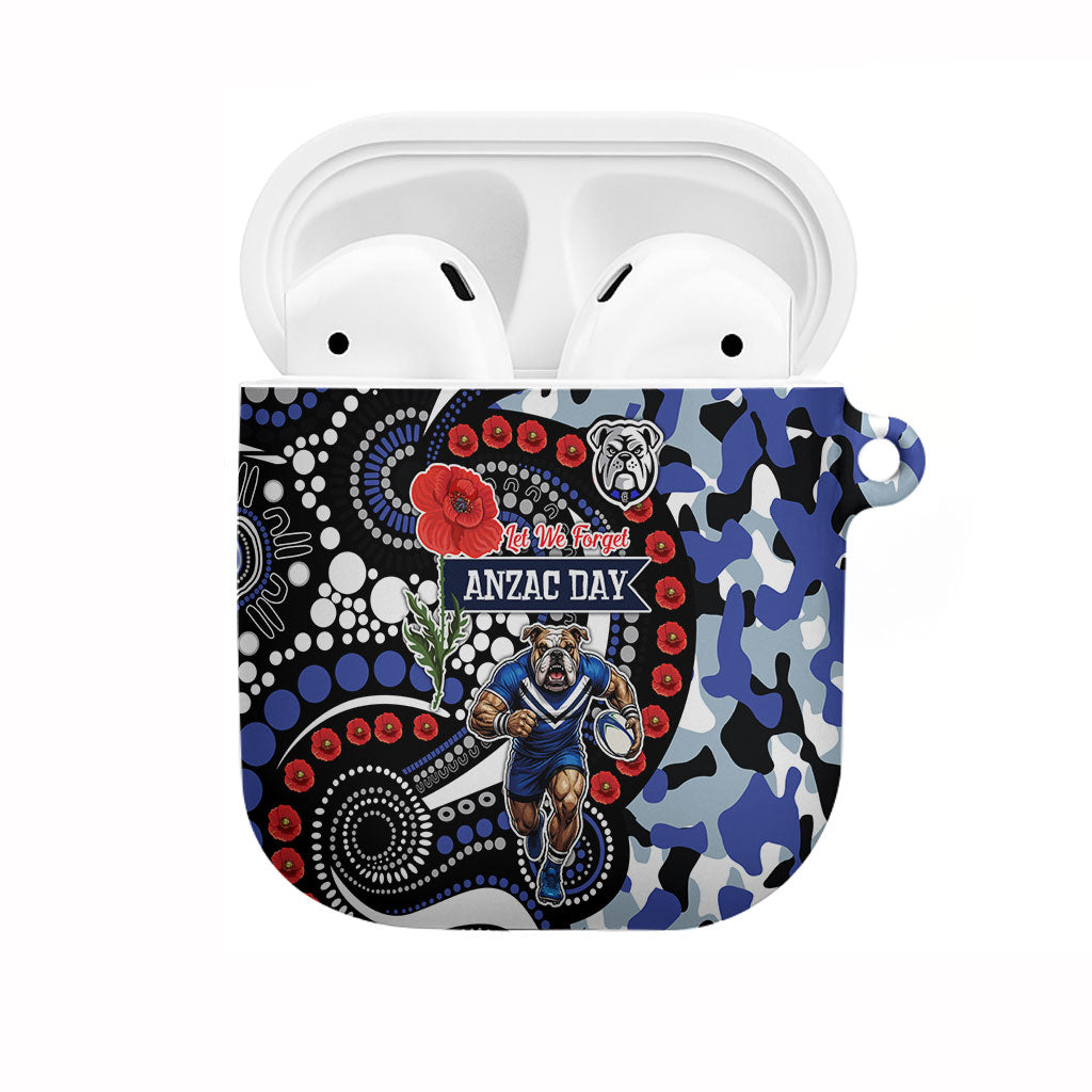 Canterbury Bulldogs ANZAC Day AirPods Case Aboriginal Dot Poppy Remembrance Bulldog