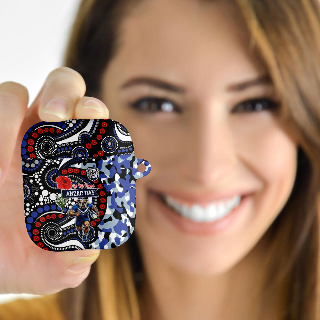 Canterbury Bulldogs ANZAC Day AirPods Case Aboriginal Dot Poppy Remembrance Bulldog