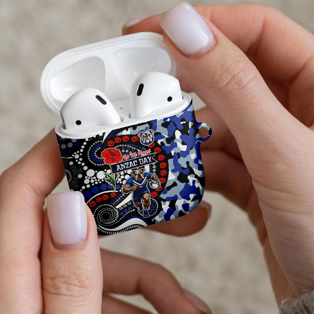 Canterbury Bulldogs ANZAC Day AirPods Case Aboriginal Dot Poppy Remembrance Bulldog