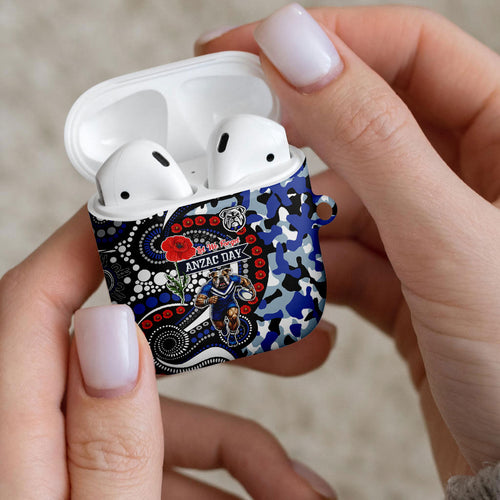 Canterbury Bulldogs ANZAC Day AirPods Case Aboriginal Dot Poppy Remembrance Bulldog