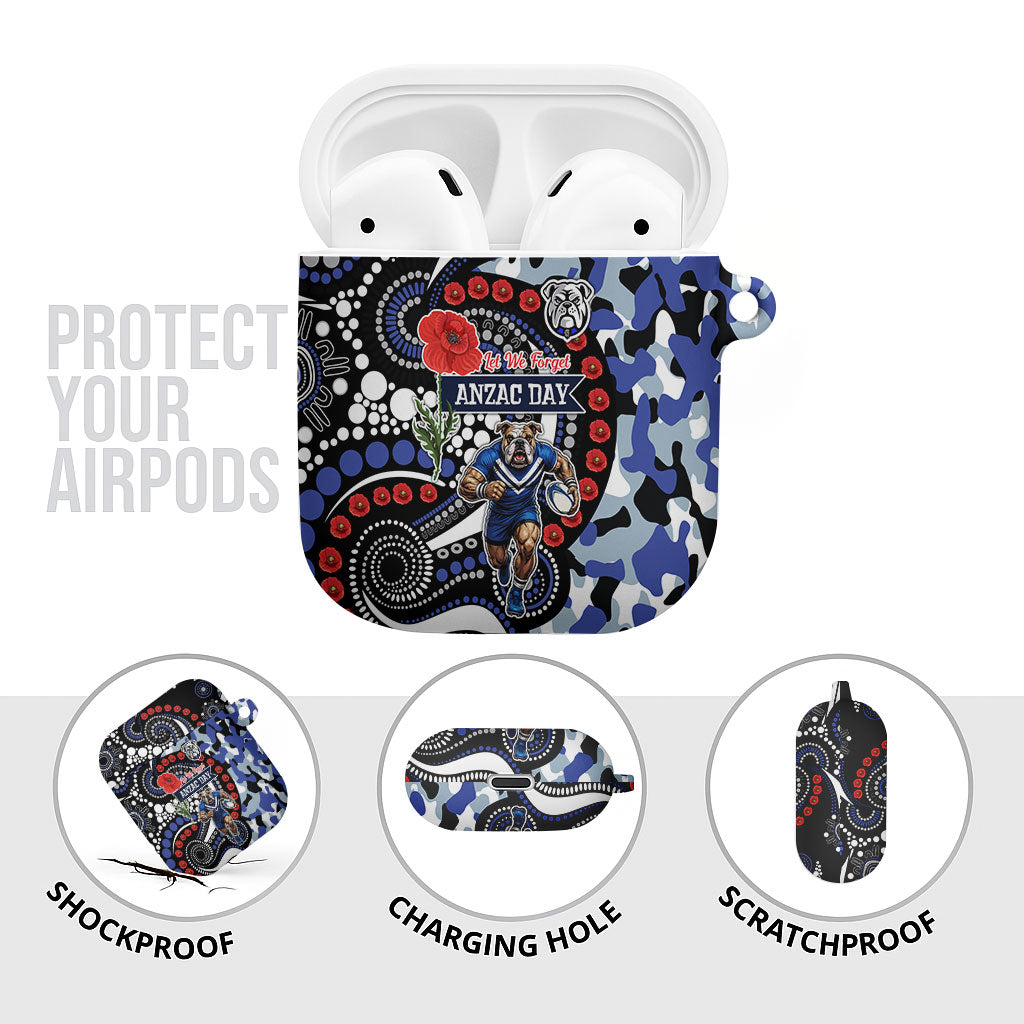 Canterbury Bulldogs ANZAC Day AirPods Case Aboriginal Dot Poppy Remembrance Bulldog