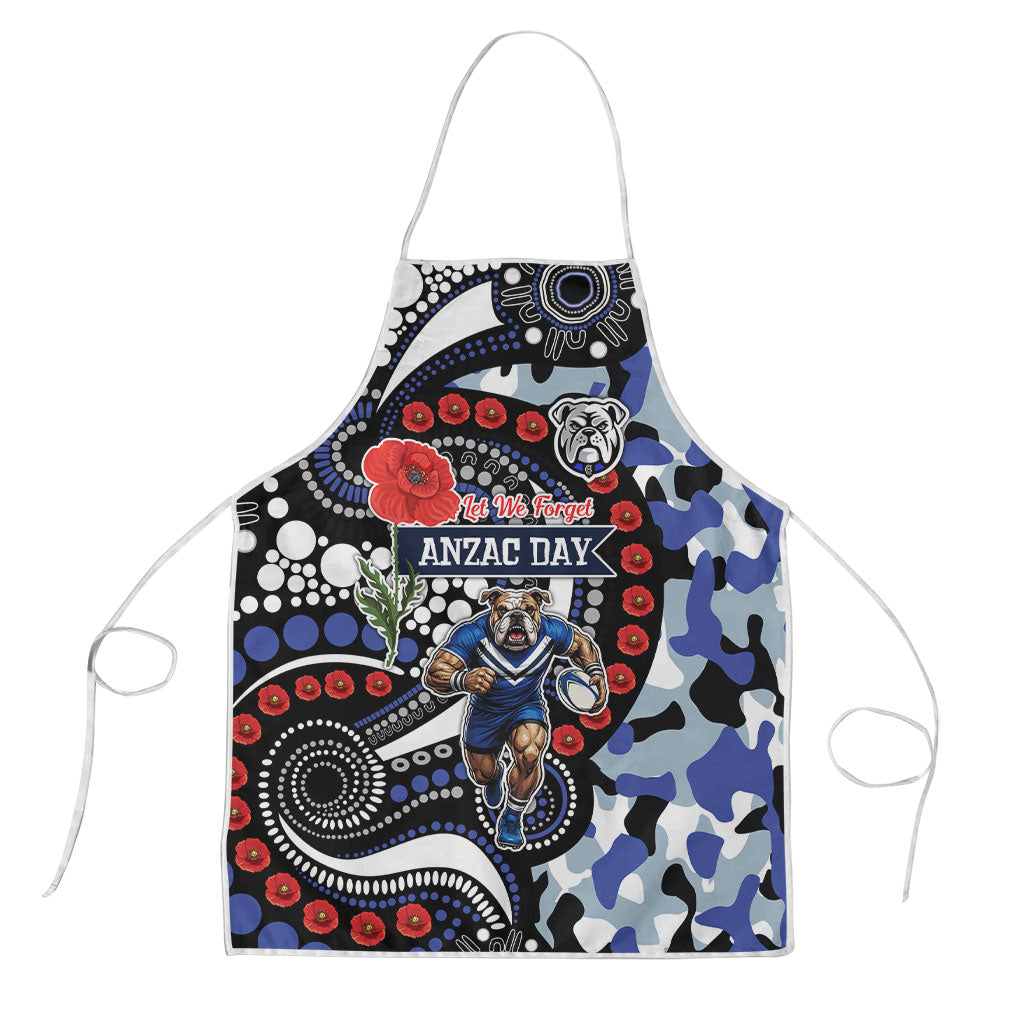 Canterbury Bulldogs ANZAC Day Apron Aboriginal Dot Poppy Remembrance Bulldog