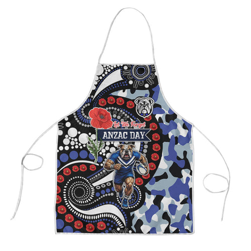 Canterbury Bulldogs ANZAC Day Apron Aboriginal Dot Poppy Remembrance Bulldog