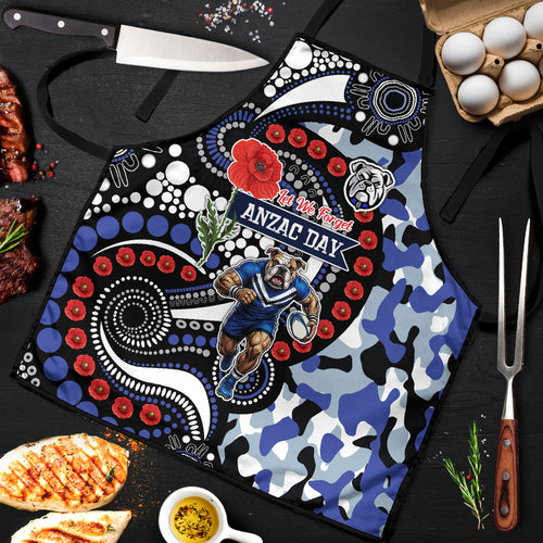 Canterbury Bulldogs ANZAC Day Apron Aboriginal Dot Poppy Remembrance Bulldog