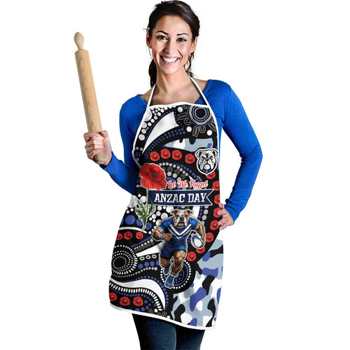 Canterbury Bulldogs ANZAC Day Apron Aboriginal Dot Poppy Remembrance Bulldog