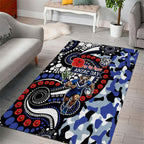 Canterbury Bulldogs ANZAC Day Area Rug Aboriginal Dot Poppy Remembrance Bulldog