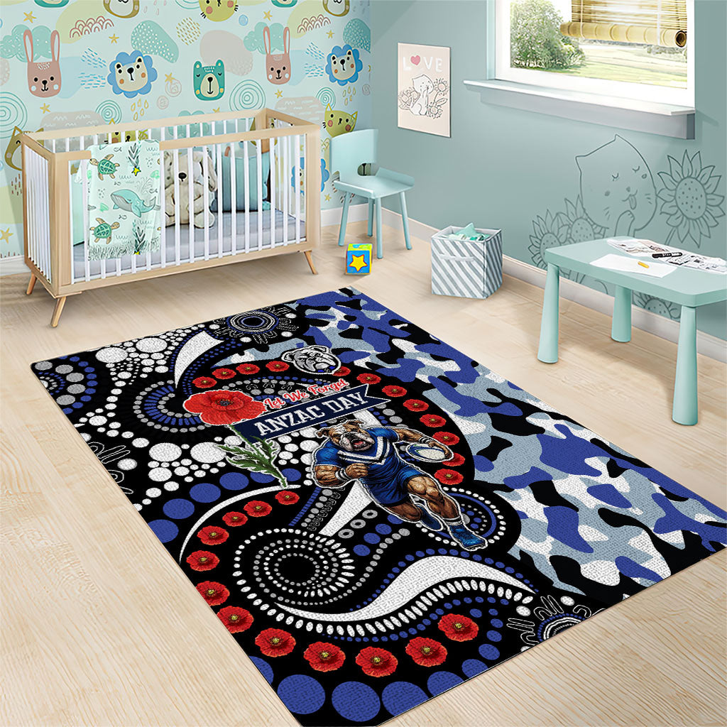Canterbury Bulldogs ANZAC Day Area Rug Aboriginal Dot Poppy Remembrance Bulldog