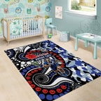 Canterbury Bulldogs ANZAC Day Area Rug Aboriginal Dot Poppy Remembrance Bulldog