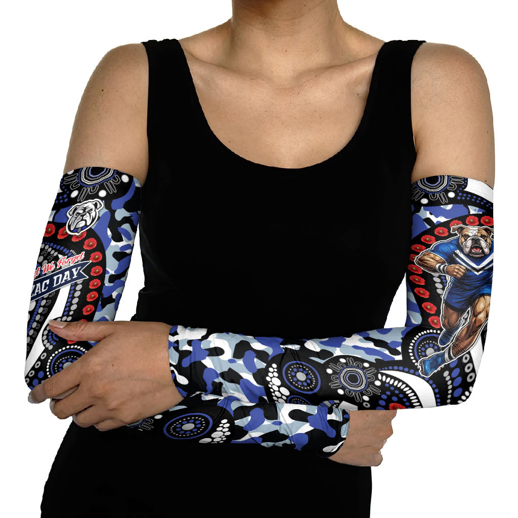 Canterbury Bulldogs ANZAC Day Arm Sleeves Aboriginal Dot Poppy Remembrance Bulldog