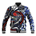 Canterbury Bulldogs ANZAC Day Baseball Jacket Aboriginal Dot Poppy Remembrance Bulldog