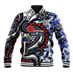 Canterbury Bulldogs ANZAC Day Baseball Jacket Aboriginal Dot Poppy Remembrance Bulldog
