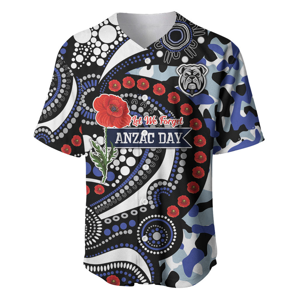 Canterbury Bulldogs ANZAC Day Baseball Jersey Aboriginal Dot Poppy Remembrance Bulldog