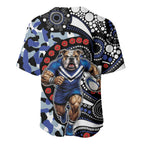 Canterbury Bulldogs ANZAC Day Baseball Jersey Aboriginal Dot Poppy Remembrance Bulldog