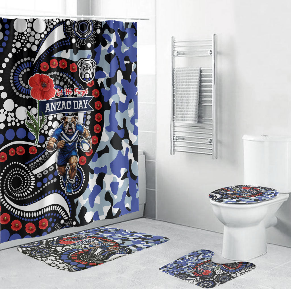 Canterbury Bulldogs ANZAC Day Bathroom Set Aboriginal Dot Poppy Remembrance Bulldog