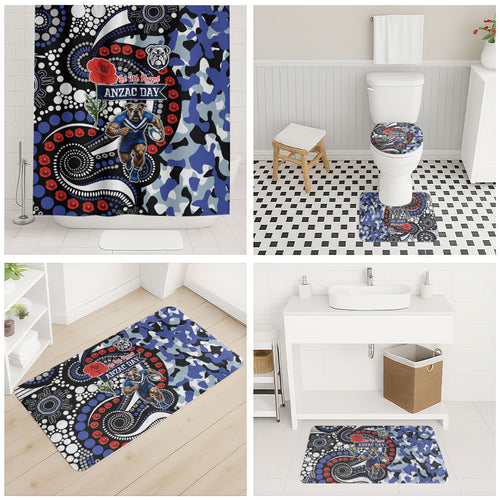 Canterbury Bulldogs ANZAC Day Bathroom Set Aboriginal Dot Poppy Remembrance Bulldog